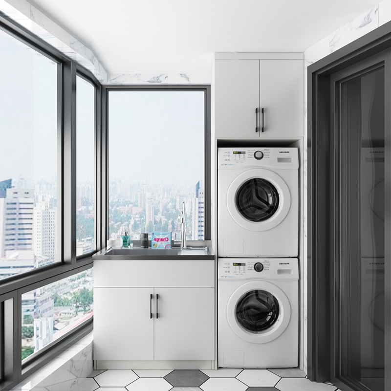 B4-疊放雙電器（不銹鋼陽(yáng)臺(tái)洗衣柜）